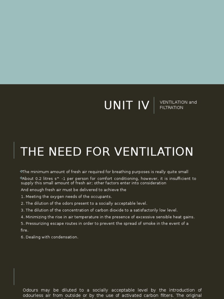 Ventilation Requirements for Indoor Air Quality Calculating Fresh Air