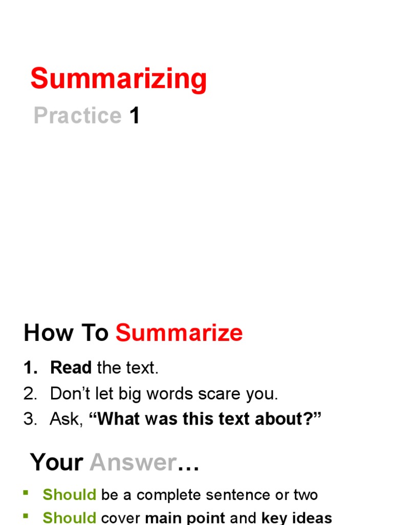 How to Write Effective Summaries | PDF | Venom | Brake