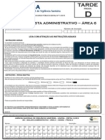 306 - Conhec - Espec - Anal - Adm - Área 6 - Prova D - Tarde