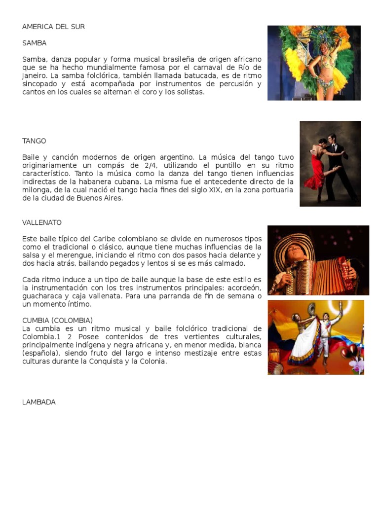 Ritmos Bailables de América Latina | PDF | Entretenimiento (general) | Ocio