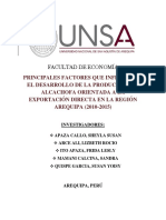 Principales Factores Que Influyen en El Desarrollo de La Producción de Alcachofa Orientada A La Exportación en La Región Arequipa (2010-2015)