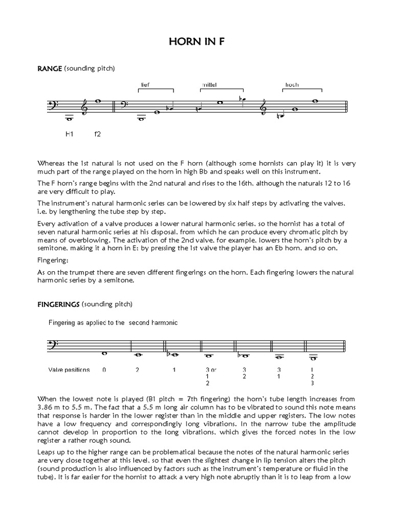F Horn Range and Multiphonics Guide | PDF