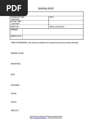 Rehearsal Report