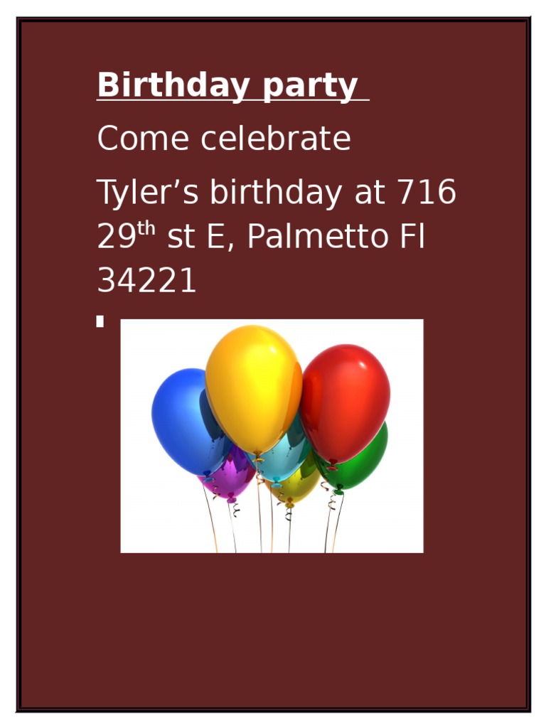 Birthday Party | PDF