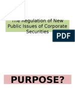 The Regulation of New Public Issues of Corporate Securities