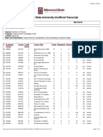 Missouri State University Unofficial Transcript