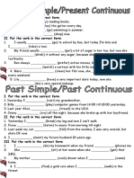 Present Simple, Past Simple, Present Continuous, Past Continuous Test Paper