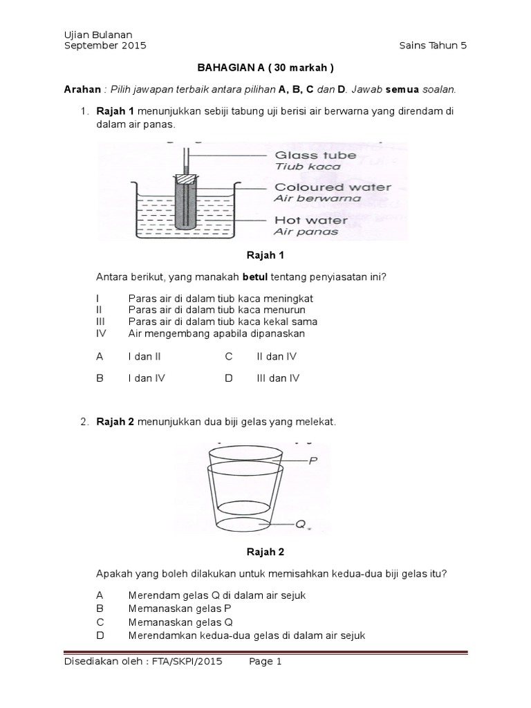 BAHAGIAN A Sains | PDF | Metode & Bahan Ajar | Sains & Matematika