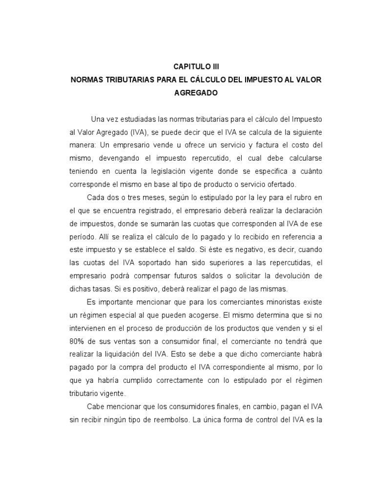 Cálculo y Normas del IVA en Venezuela | PDF | Impuestos | Impuesto al ...