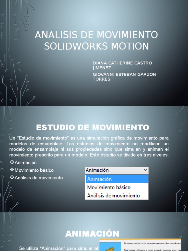 Estudio de Movimiento en SolidWorks | PDF