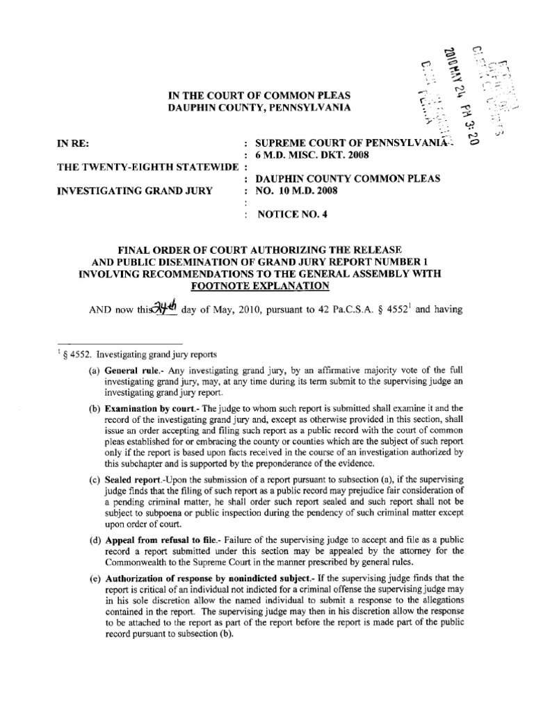 Grand Jury Report on PA Assembly Reforms | PDF | Law