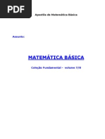 Apostila Matemática Básica Coleção Fundamental Volume 7 8