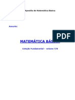 Apostila Matemática Básica Coleção Fundamental Volume 7 8