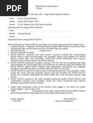 Perjanjian Kerjasama Pengadaan Barang Dan Jasa Pdf