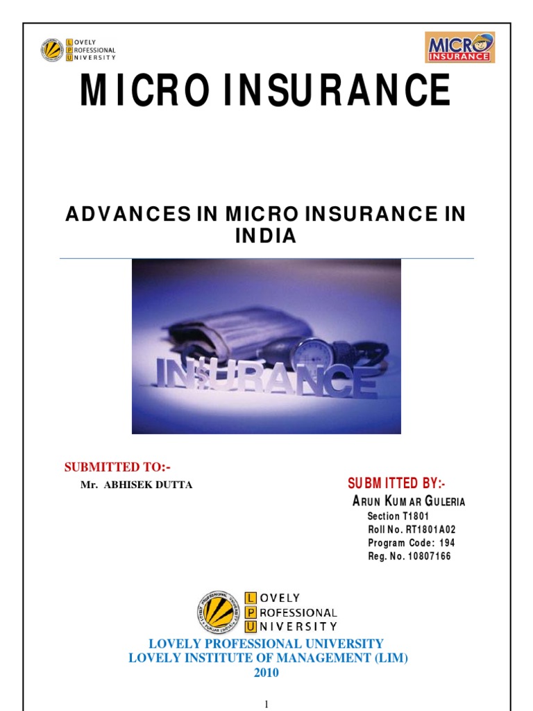 Micro Insurance in India | PDF | Insurance | Microfinance