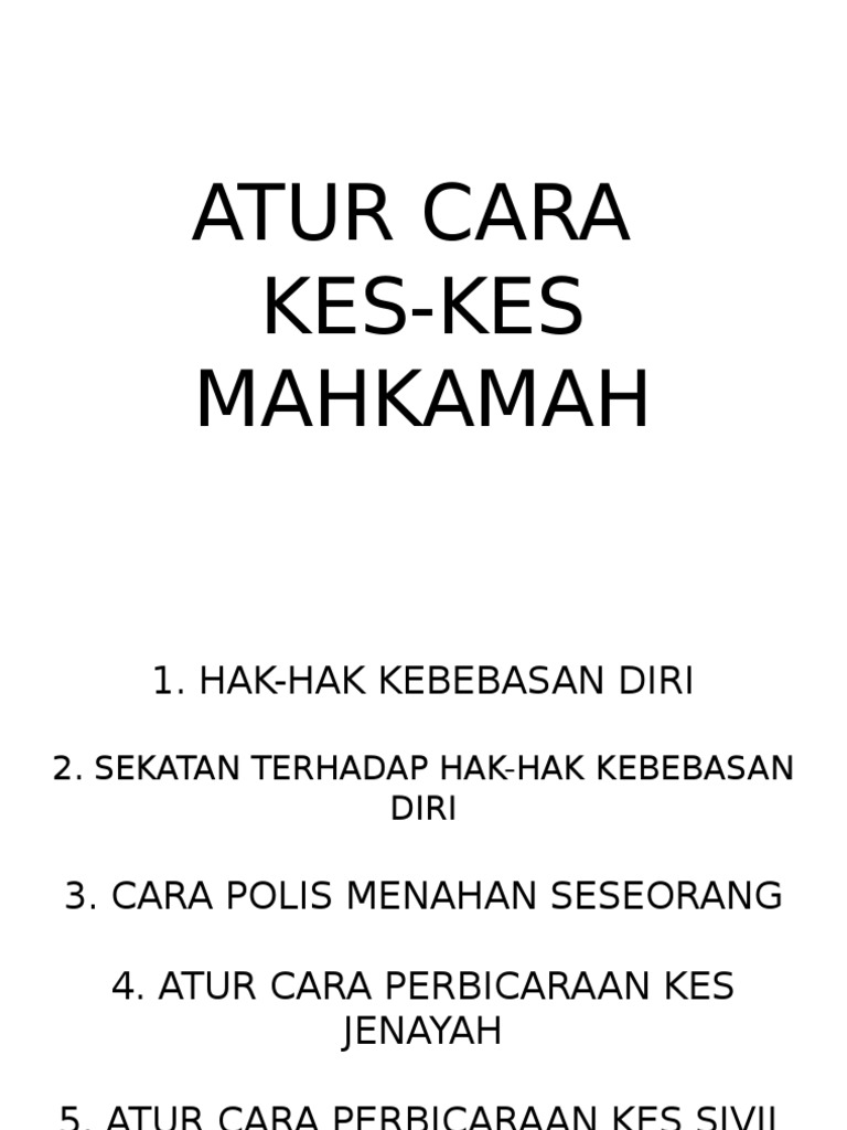 Atur Cara Kes Mahkamah Pdf