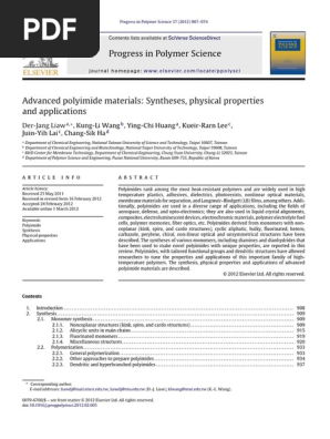 Advanced Polyimide Materials For Some Applications | PDF