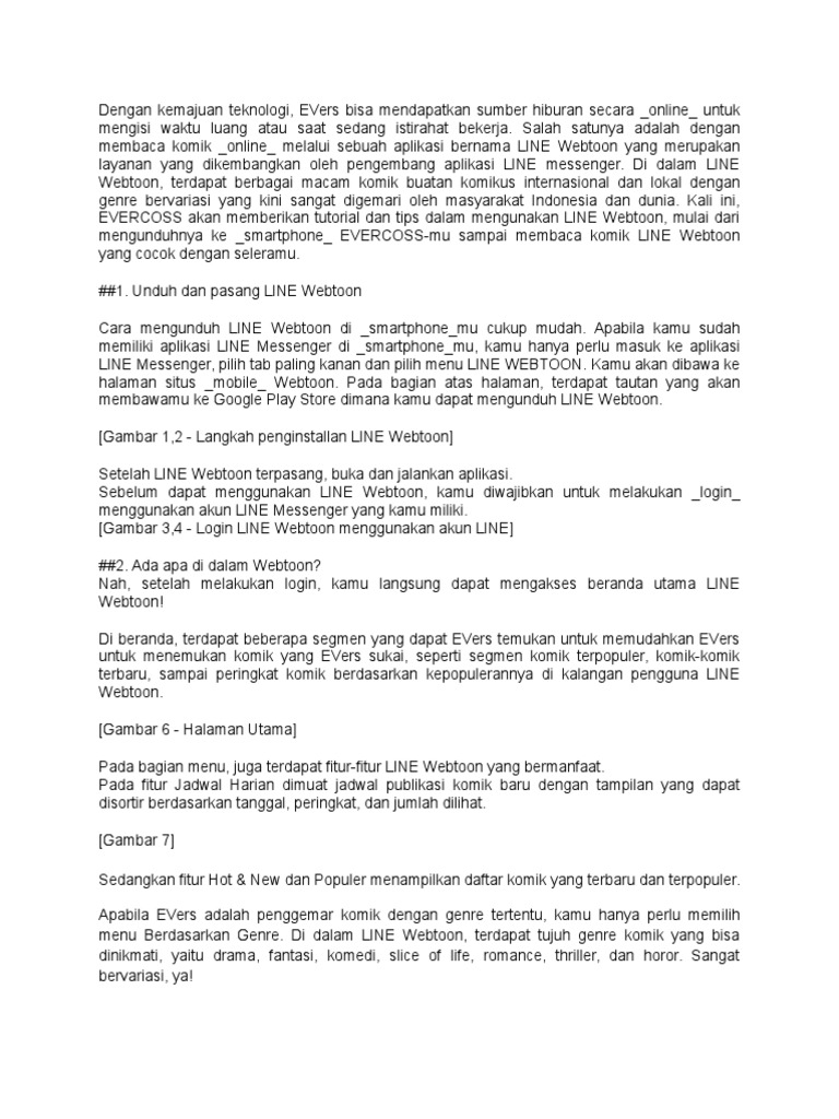 Cara Membaca Komik Line Webtoon