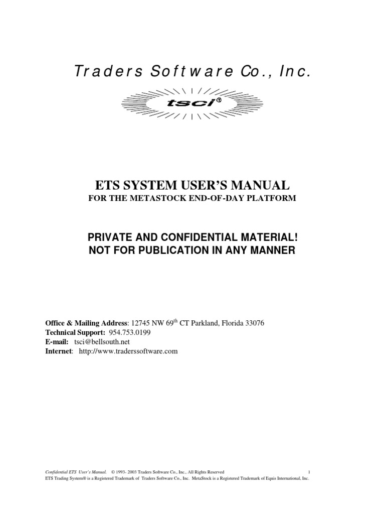 Ets Manual | Download Free PDF | Technical Analysis | Business