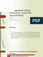 Management of Pre-Eclampsia: Issues For Anaesthetists