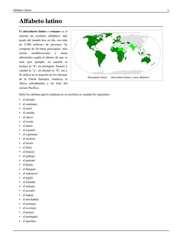 Alfabeto Latino | PDF | Escritura latina | Alfabeto