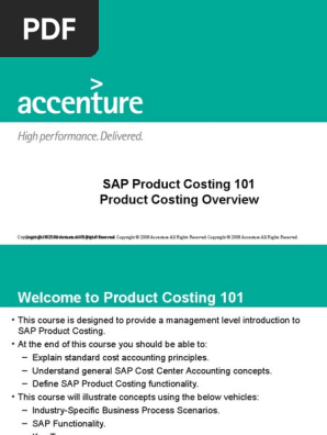Product costing in sap pdf