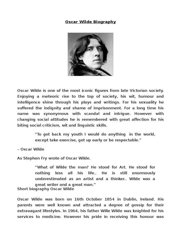 short essay on oscar wilde