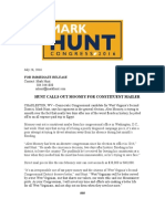 Hunt Calls Out Mooney On Mailer