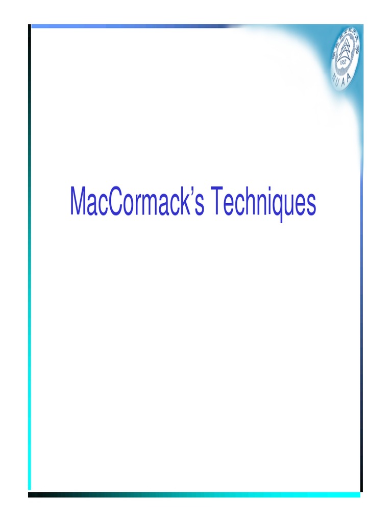MacCormack Method for Fluid Dynamics | PDF | Airfoil | Finite Difference
