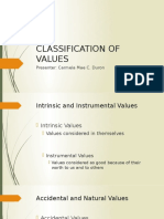 Classification of Values