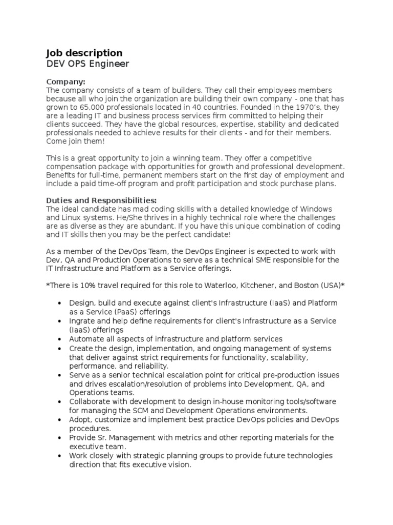 Devops Engineer Canada | Pdf | Cloud Computing | Employment