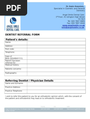 AngelSmile Dental Referral Form