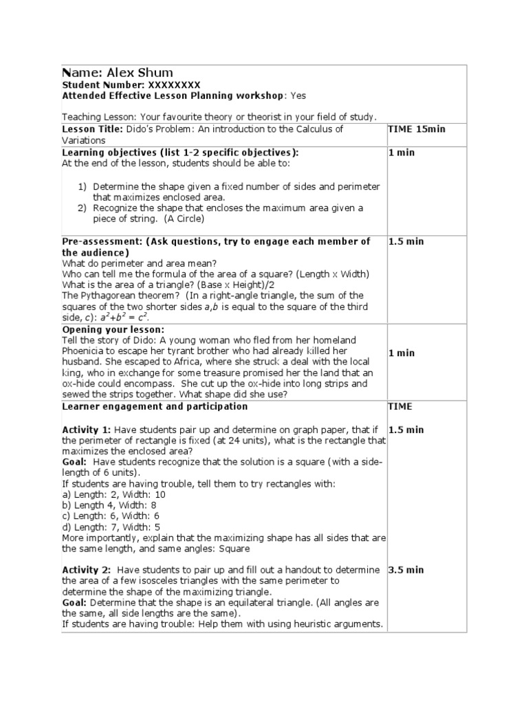 Microteaching Sample Lesson Plan Math PDF Triangle Euclidean