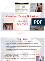 Consumer Buying Behaviour: Term IV 2016