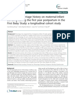 Effect of Miscarriage History on Maternal Infant Bonding During the First Year Postpartum in the First Baby Study a Longitudinal Cohort Study