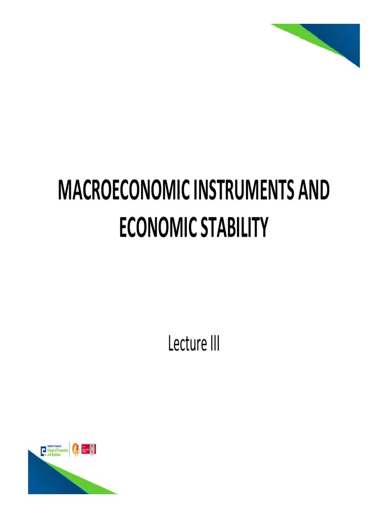 Week 3 Macroeconomic Instruments and Economic Stability Macroeconomics Fiscal Policy