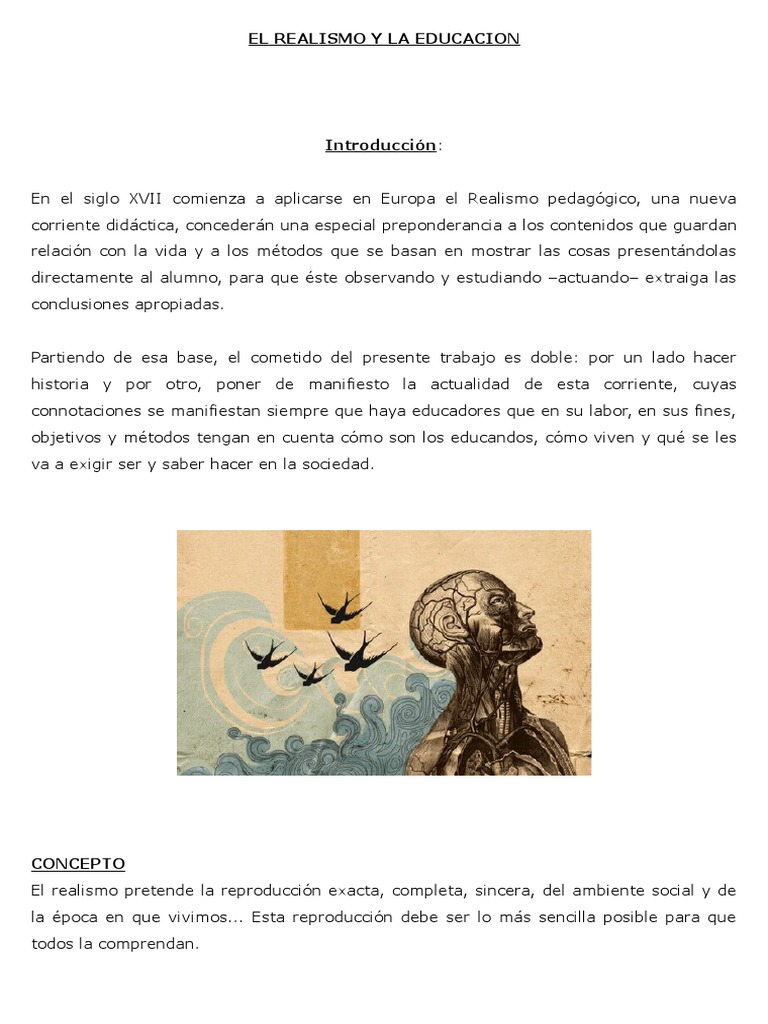 Realismo Pedagógico en la Educación | PDF | Realismo literario | John Locke