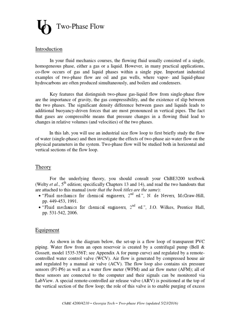 Two-Phase Flow Experiment Guide | PDF | Gases | Valve