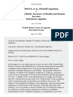 W. E. Viehman v. Richard Schweiker, Secretary of Health and Human Services, 679 F.2d 223, 11th Cir. (1982)