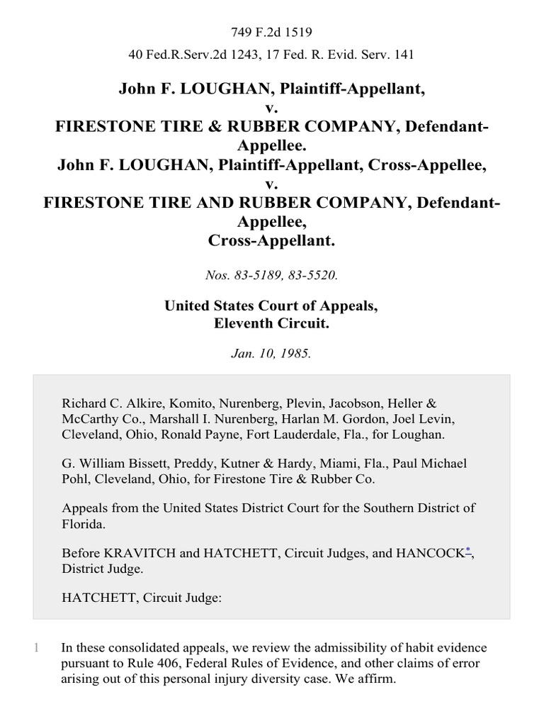 John F. Loughan v. Firestone Tire &amp; Rubber Company, John F
