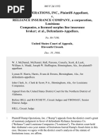Ramp Operations, Inc. v. Reliance Insurance Company, a Corporation, Louisiana Companies, a Licensed Surplus Line Insurance Broker, 805 F.2d 1552, 11th Cir. (1986)