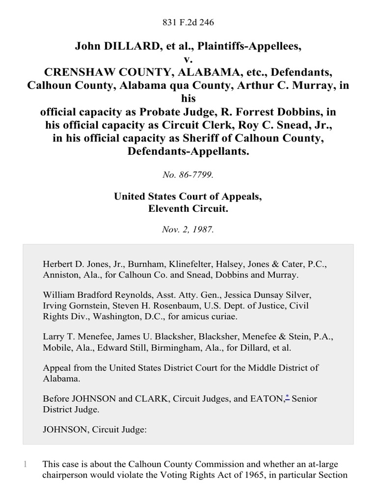 United States Court of Appeals, Eleventh Circuit PDF Voting Rights