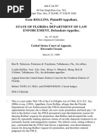 Essie Rollins v. State of Florida Department of Law Enforcement, 868 F.2d 397, 11th Cir. (1989)