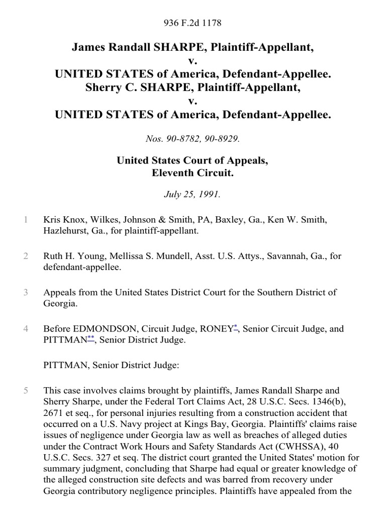 James Randall Sharpe v. United States of America, Sherry C. Sharpe v