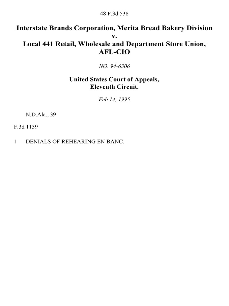 Interstate Brands Corporation, Merita Bread Bakery Division v. Local