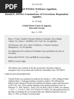 Varnall Weeks v. Ronald E. Jones, Commissioner of Corrections, 52 F.3d 1559, 11th Cir. (1995)