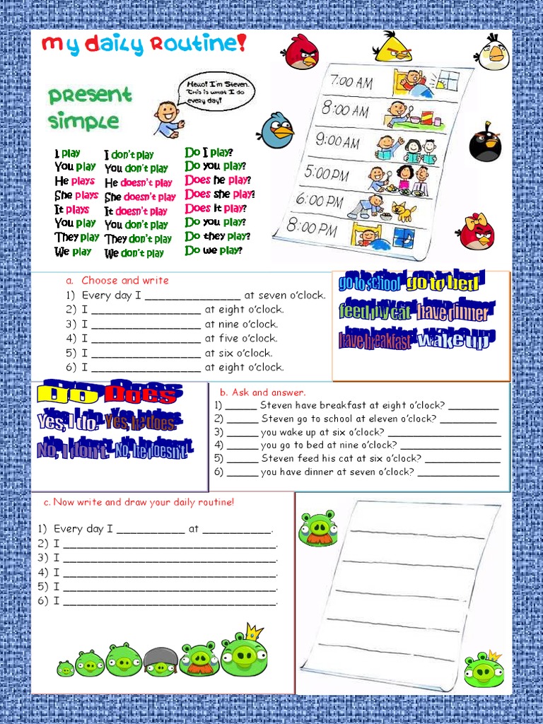 Tenses Present Simple Daily Routines | PDF