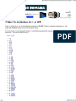 Números Romanos de 1 A 100 - Numeração Romana PDF