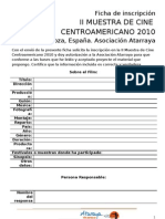 Ii Muestra de Cine Centroamericano 2010: Ficha de Inscripción