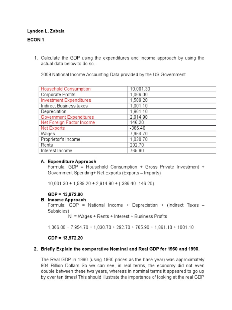 GDP Calculation and Economic Policies Analysis | PDF